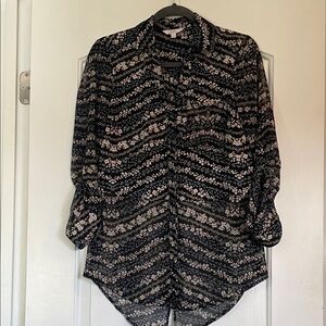 Candie's Black and Cream Button Down Shirt